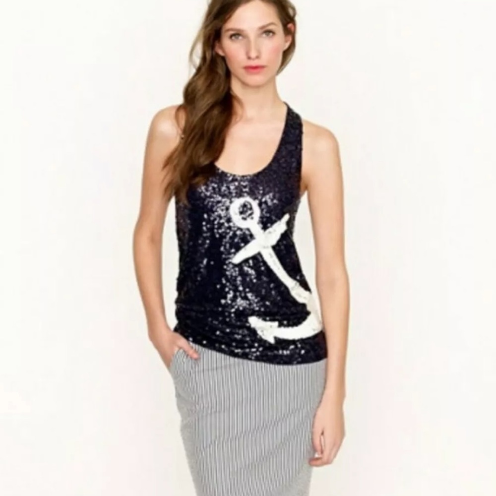 J.Crew sequin anchor tank